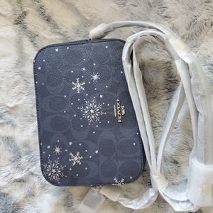 Mini Camera Bag In Signature Canvas With Snowflake Print